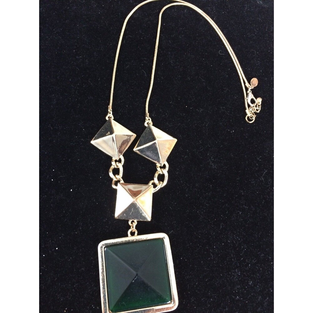 Express 24” Statement Pendant Necklace Gold Tone